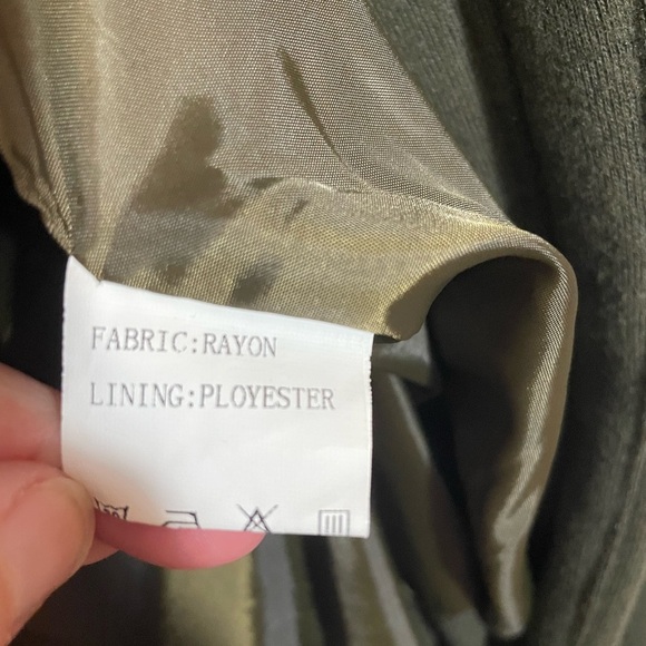 Women’s Olive Green Hooded Sweatshirt Jacket Full Zip Size 2 - Picture 8 of 13